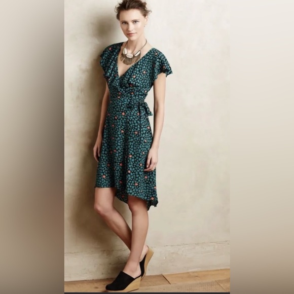 Anthropologie HD InParis Faux Wrap Dress Size 4 - Picture 1 of 7